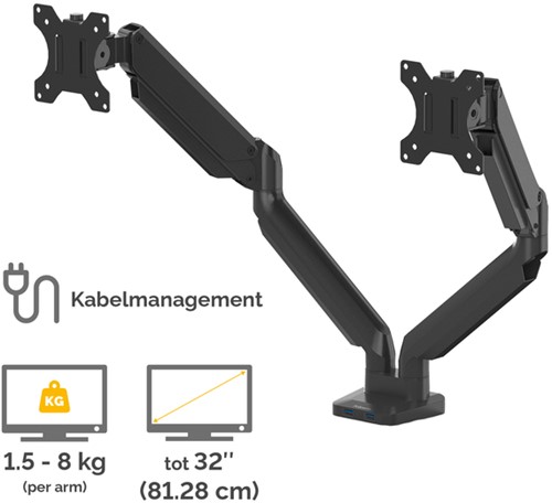 Monitorarm Fellowes Platinum Series dubbel hor 1 Stuk-3
