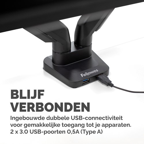 Monitorarm Fellowes Platinum Series dubbel hor 1 Stuk-2