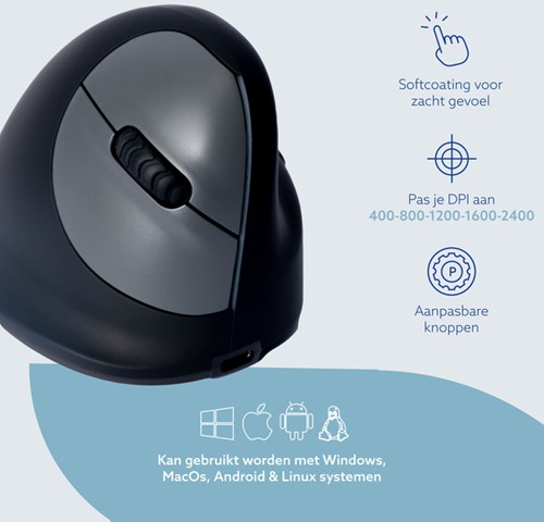 Ergonomisch muis R-Go HE Break Wireless Rechts M 1 Stuk-2