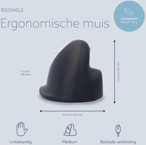 Ergonomisch muis R-Go HE Break Draad Links M 1 Stuk-2