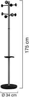 Kapstok Unilux Accueil staand metallic grijs 1 Stuk-2