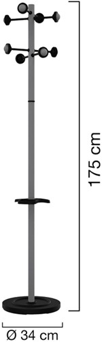 Kapstok Unilux Accueil staand metallic grijs 1 Stuk-2