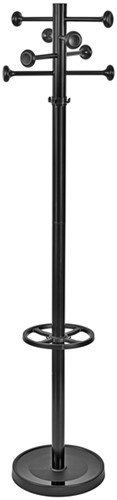 Kapstok MAUL Grando stnd 175cm 16 haken zw RAL9004 1 Stuk
