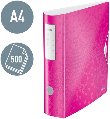 Ordner Leitz WOW active 180° 80mm PP A4 roze 1 Stuk-2