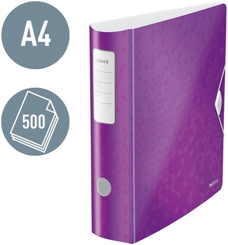 Ordner Leitz WOW active 180° 80mm PP A4 paars 1 Stuk-4