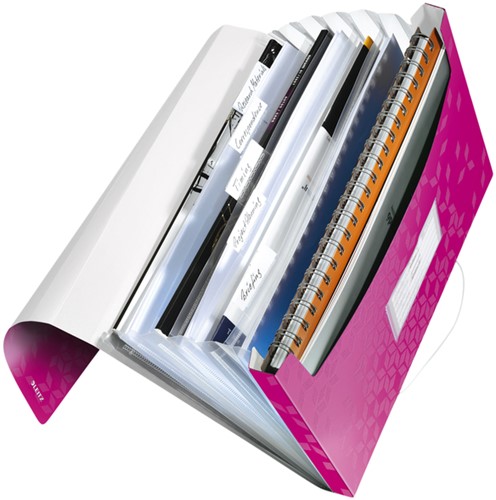 Projectmap Leitz WOW voor A4 6 vaks PP roze 1 Stuk-2