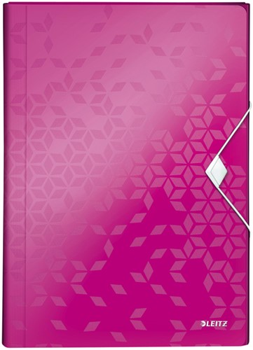Projectmap Leitz WOW voor A4 6 vaks PP roze 1 Stuk