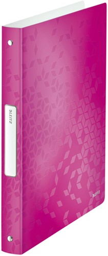 Ringband Leitz WOW A4 4-rings O-mech 30mm PP roze 1 Stuk