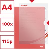 L-map Esselte standaard A4 0.11mm PP rood 100 Stuk-5