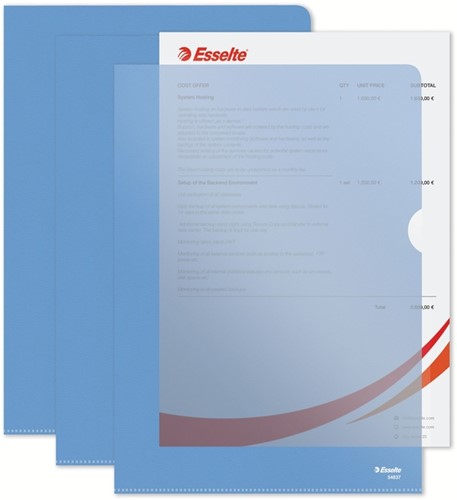 L-map Esselte standaard A4 0.11mm PP blauw 100 Stuk-7