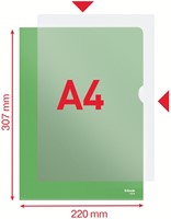 L-map Esselte standaard A4 0.11mm PP groen 100 Stuk-2
