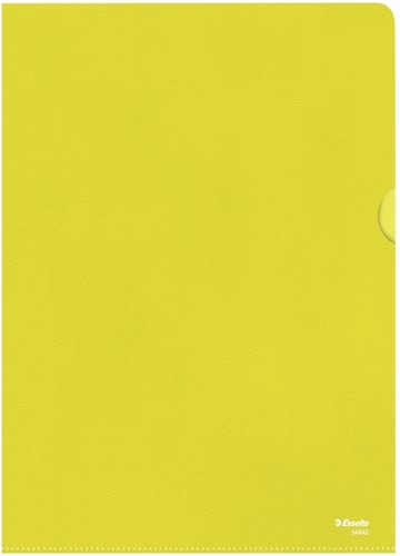 L-map Esselte standaard A4 0.11mm PP geel 100 Stuk