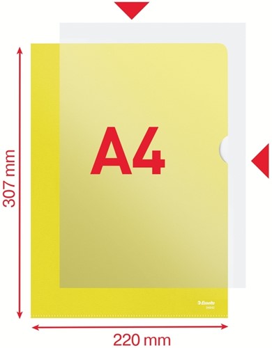 L-map Esselte standaard A4 0.11mm PP geel 100 Stuk-3