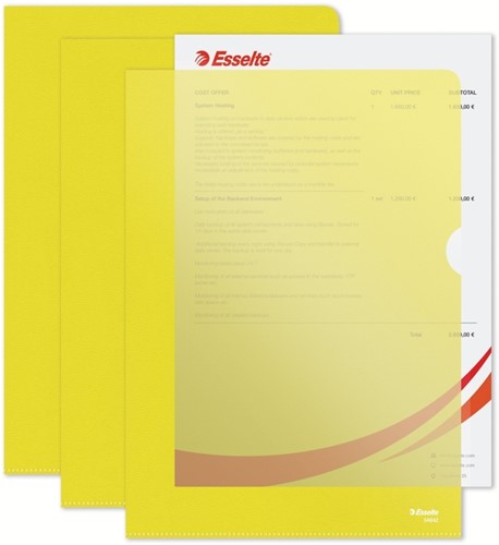 L-map Esselte standaard A4 0.11mm PP geel 100 Stuk-5