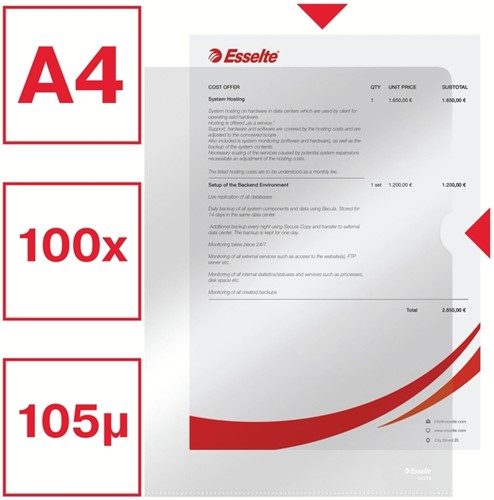 L-map Esselte standaard copy safe PP A4 glashelder 100 Stuk-4