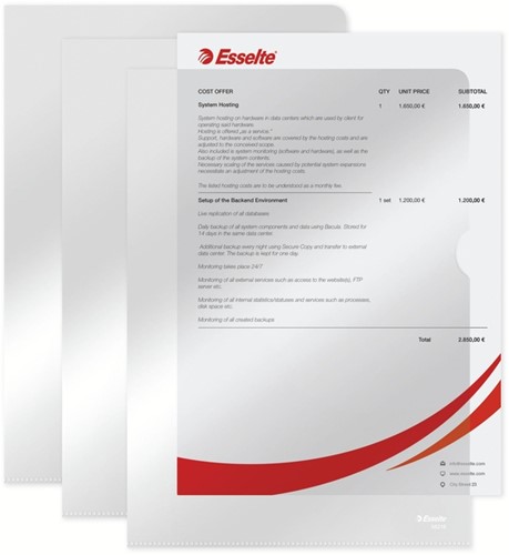 L-map Esselte standaard copy safe PP A4 glashelder 100 Stuk-1