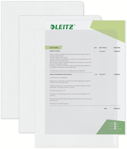 L-map Leitz Premium PP A4 transparant 100 Stuk-1