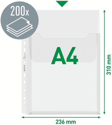 Harmonica showtas Leitz klep PP A4  glashelder 5 Stuk-8