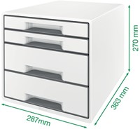 Ladenblok Leitz WOW CUBE A4 maxi 4 laden wit/grijs 1 Stuk-1