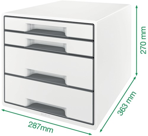 Ladenblok Leitz WOW CUBE A4 maxi 4 laden wit/grijs 1 Stuk-1