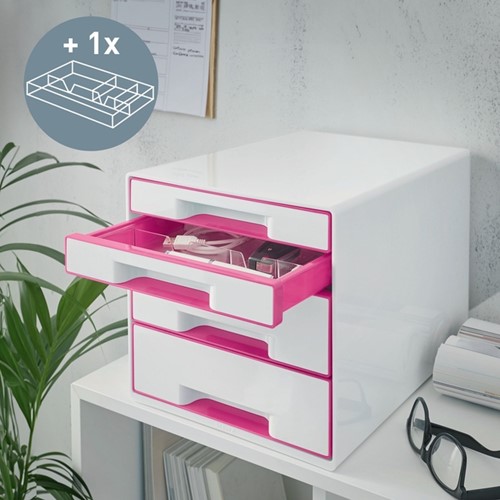 Ladenblok Leitz WOW 4 laden wit/roze 1 Stuk-2