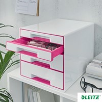 Ladenblok Leitz WOW 4 laden wit/roze 1 Stuk-1