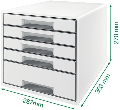 Ladenblok Leitz WOW CUBE A4 maxi 5 laden wit/grijs 1 Stuk-4