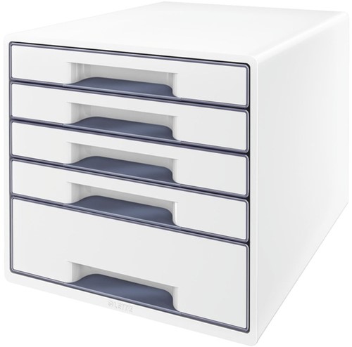 Ladenblok Leitz WOW CUBE A4 maxi 5 laden wit/grijs 1 Stuk