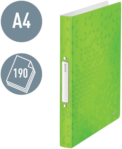 Ringband Leitz WOW A4 2-rings O-mech 25mm PP groen 1 Stuk-2