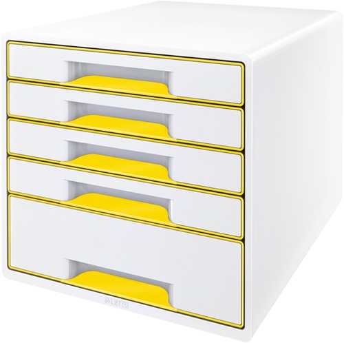 Ladenblok Leitz WOW 5 laden wit/geel 1 Stuk