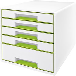 Ladenblok Leitz WOW 5 laden wit/groen 1 Stuk