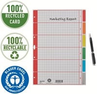 Tabbladen Leitz 4350 A4 4r karton 6dlg grijs 1 Stuk-9