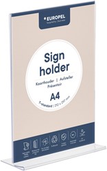 Kaarthouder Europel A4 T-standaard staand acryl 1 Stuk