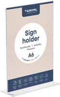 Kaarthouder Europel A6 T-standaard staand acryl 1 Stuk