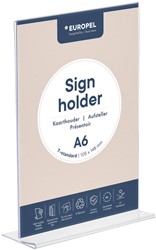 Kaarthouder Europel A6 T-standaard staand acryl 1 Stuk