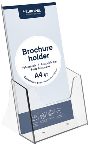 Folderhouder Europel 1/3 A4 acryl 1 Stuk