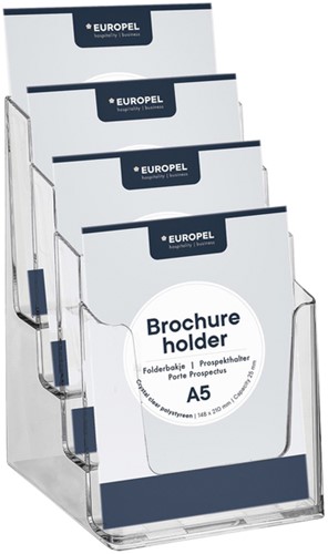 Folderhouder Europel 4 vaks A5 acryl 1 Stuk