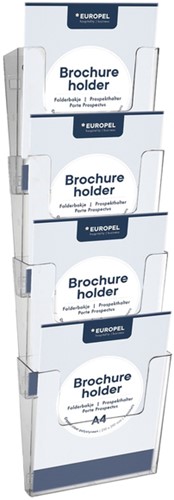 Folderhouder Europel A4 wand staand koppelb acryl 4 Stuk