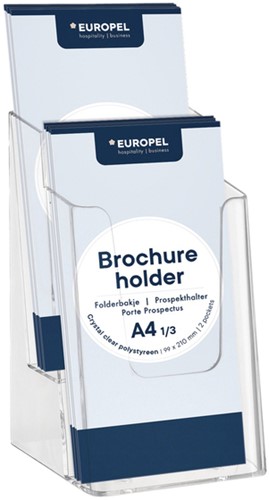 Folderhouder Europel 2 vaks 1/3 A4 transparant 1 Stuk