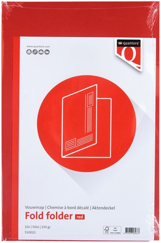 Vouwmap Quantore fo ongelijke zijde 320gr rood 1 Stuk-2