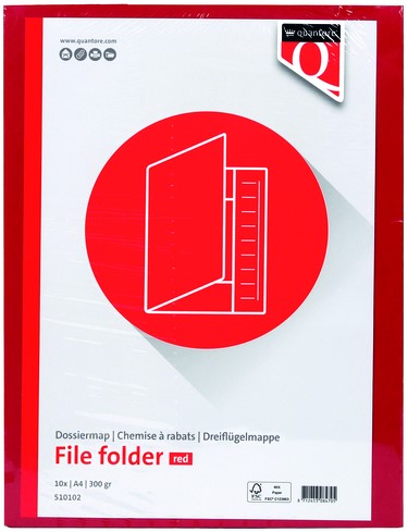 Dossiermap Quantore A4 300gr rood 1 Stuk-2