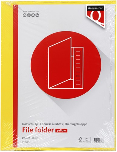Dossiermap Quantore A4 250gr geel 1 Stuk-2
