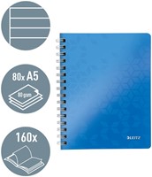 Notitieboek Leitz WOW A5 spiraal PP lijn blauw 1 Stuk-1