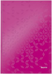 Notitieboek Leitz WOW A4 160blz 90gr lijn roze 1 Stuk