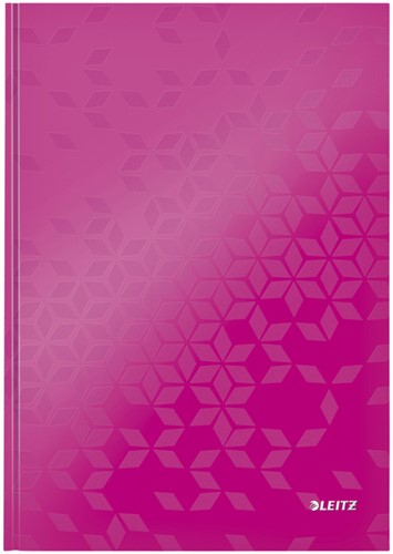 Notitieboek Leitz WOW A4 160blz 90gr lijn roze 1 Stuk