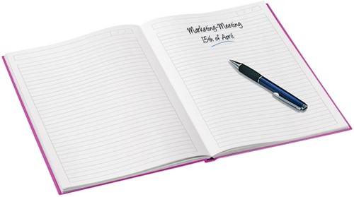 Notitieboek Leitz WOW A4 160blz 90gr lijn roze 1 Stuk-2
