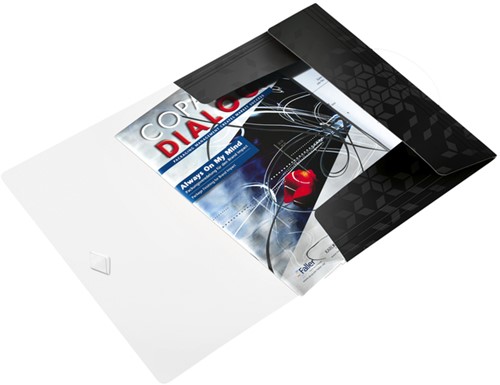 Elastomap Leitz WOW A4 3 klep PP zwart 1 Stuk-2