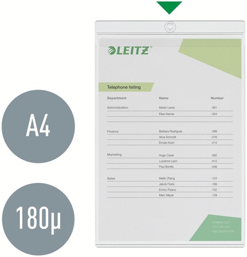 U-map met ophangoog Leitz Premium PVC A4 50st 50 Stuk-1