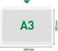 Showtas Leitz Premium PP A3 landscape transparant 50 Stuk-5