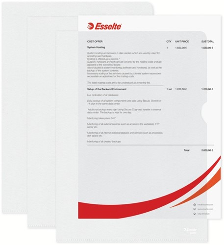 L-map Esselte standaard copy safe PP A4 tr 100 Stuk-1
